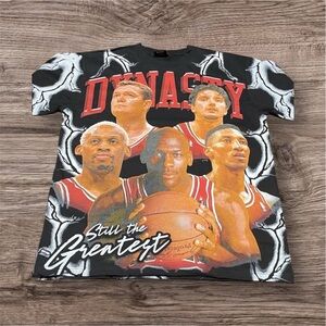 Chicago Bulls Grail Black Graphic Men's Shirt